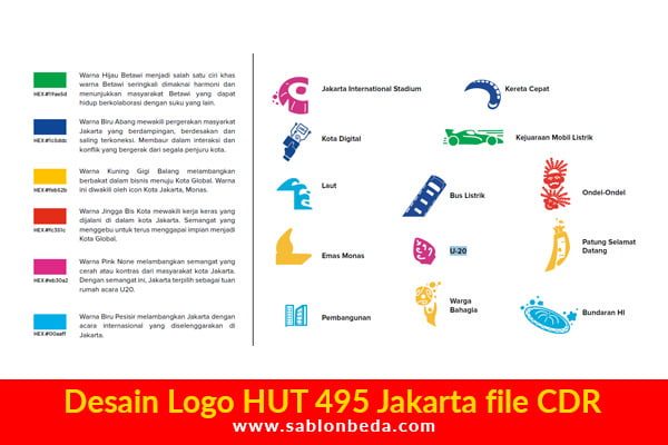 Warna dan Icon logo HUT 495 JAKARTA